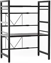 Printer Stand,Retractable Table Storage Rack,Fax Machine Stand,for Printer Fax Boo Files Books can Bear About 75kg(Black)