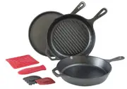 LODGE COOKWARE Cast Iron Cooking Essential 6pcs Pan Set
