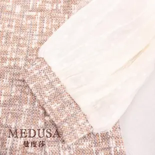 【MEDUSA 曼度莎】現貨-珍珠領巾毛呢洋裝（M-XL）｜女洋裝 婚宴小禮服(901-61106)