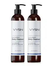 VYSN Unisex 8oz Cucumber Daily Cleanser - Vitamin B3 & White Willow - 2 Pack