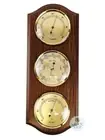 33cm Walnut Weather Station With Barometer Thermometer & Hygrometer By FISCHER