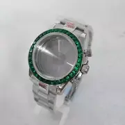 39mm Stainless Steel Sapphire Glass Watch Case + Strap for VK63 Quartz Movement