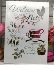 Welcome Labels Layering Stencils Home Decors Wall Paintings Templates Diy 1pc