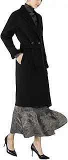 [Generic] Women's Winter Wool Coat Casual Notch Lapel Single-Breasted Peacoat,90% Wool Coat, Classy Long Wool Coat with Belt