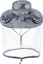 Mosquito Head Net Hat - Quick-Drying Sun Hat with Mosquito Net for Men and Women, Jungle Face Mask Protection Against Mosquito Insect Beetle Bee Mosquitoes for Outdoor Fishing Hiking Gardening