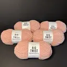 LOT OF 5, Joann Big Twist Posh Soft Chenille Yarn Rosehip Pink New Discontinued