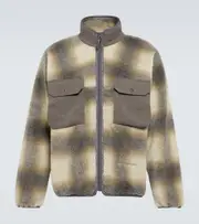 [And Wander] And Wander Checked fleece jacket AU 93 beige