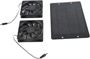 Solar Power Dual Fan, Solar Power Generation Fan Kit 20W 12V Built-in On/Off Design