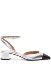 [Aquazzura] French Flirt 35mm leather pumps 38 Silver