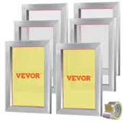 VEVOR Screen Printing Kit, 6 Pieces Aluminum Silk Screen Printing Frames, 25.4 x 35.6 cm Silk Screen Printing Frame with 156 Count Mesh, High Tension