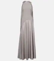 [Solace London] Solace London Cece satin and crêpe gown UK 10 grey