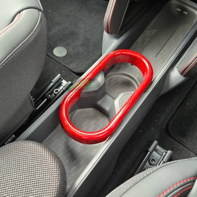Genuine Red Carbon Fibre Center Console Cup Holder Cover for MINI J01 J05 Aceman