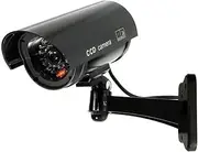 Fake Security Camera, Saikiot Dummy CCTV Surveillance System with Realistic Red Flashing Lights and Warning Sticker Indoor Outdoor Protect