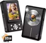Digital Camera, Autofocus UHD Vlogging Camera with 32GB Card, 44MP 16X