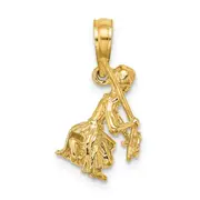 14k Yellow Gold 3-D Island Warrior Dance Charm
