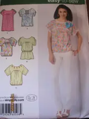 Simplicity #2596 MISSES TOPS TWO LENGTHS Sewing Pattern Uncut Sizes 14-22