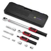 1/4" 3/8" 1/2" Digital Torque Wrench Screwdriver Set, 11Pcs Electronic Torque...