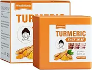 Turmeric Face Soap - All-Natural Turmeric Soap | Turmeric Face Soap Turmeric Soap Bar for Cleansing Face, Body to Cleanse Skin Bath Soap Foccar