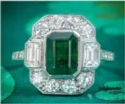 Emerald Cut 3CT Real Green Emerald Wedding Halo Jewelry Ring 14K White Gold Over