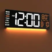 16" Large Digital Wall Clock Timer, Remote Controll, 2 16 inches White Orange