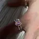 [真的超閃！]  粉色鋯石熔岩戒指 粉鑽戒指 高等級鋯石 925純銀 食指戒 造型戒指
