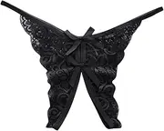 [KSDFIUHAG] Women's Sports Underwear 4-Piece Set of Sexy Crotchless Panties, Women's Underwear, Bowknot Panties, Sexy Thongs