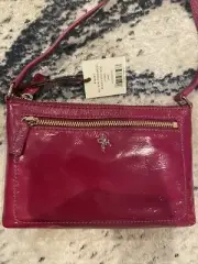 COLE HAAN JITNEY Patent Teal Leather ALI MINI Crossbody Purse Bag New