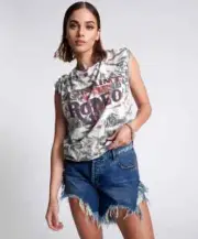 One Teaspoon Frankies Drop Crotch Denim Boyfriend ladies boho summer Shorts