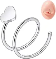 [Glupez] 1PCS 20G 316L Surguial Steel Septum Studs Rings Septum Piercing Jewelry Silver Black Hoop Rings Helix Studs Screws Nose Rings Septum Rings for Women
