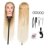 28" Mannequin Head Synthetic Hair Hairdresser Training Manikin Golden