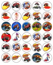 Blaze & The Machine Edible Cupcake Toppers Icing Cake Decorations (2 Sizes)