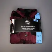Weatherproof Boys Sherpa Lined Fleece Long Sleeve Button Up Shirt Jacket 6-7 New