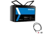 Gentrax 12V 100Ah Lithium Battery + 3* 2AWG 1.5m Connector Cable Black M8 Lug
