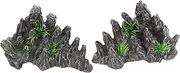 VANZACK 2pcs Realistic Rockery Ornament Durable Stones for Fish Tanks Gardens Micro Landscapes Authentic Decorative Aquarium Accessories Home Stone Decor