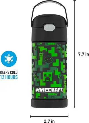 預購 美國 THERMOS 膳魔師 Minecraft 不鏽鋼直飲水壺 保溫杯 保冷杯 兒童水壺 保溫瓶