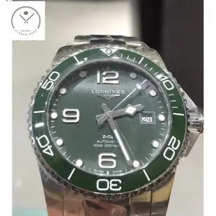 二手LONGINES 浪琴錶 L37824069 浪鬼深海征服者 經典機械腕錶 綠面 43mm