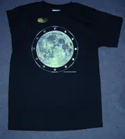 MOON PHASES ASTRONOMY T-SHIRT. YOUTH KIDS LARGE. GLOWS IN DARK. NEW IN PACKAGE,