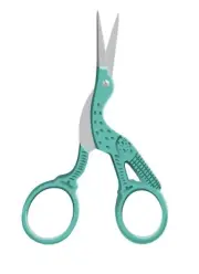 3-1/2 Inch Lori Holt Teal Stork Embroidery Scissors