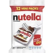 2XNutella Hazelnut Chocolate Spread 12 Pack 180G Sweet Snack Pouch Dessert