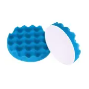 2pcs Buffing Sponge Pads 5" Polishing Wheel Waffle Finishing Grip Pad, Blue