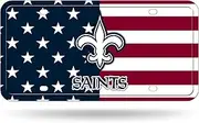 Rico Industries NFL Football New Orleans Saints USA Metal Auto Tag 6" x 12" - Great for Truck/Car/SUV