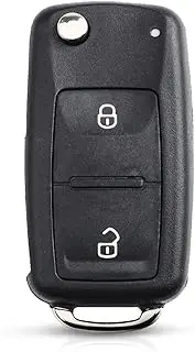 FLJKCT Car Key Shell 2 Button Uncut Folding Flip Remote Key Replacement Case Shell,for Vw Volkswagen Transporter T5 Polo G