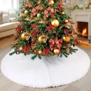 "YEAHOME Christmas Tree Skirt 48 Inch White Soft Faux Fur Tree Skirts Plush C...