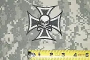 Patch Black Iron Cross with White Border and Skull Jacket Club Shirt