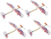 FOYTOKI 4pcs Flying Glider Plane: Windup Rubberband Powered Airplane Model Kits Handout Toys for Kids Boys and Girls Party Favors Outdoor Games and Activities