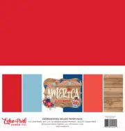 Echo Park Paper AMERICA 12x12 Coordinating Solids Scrapbook Cardstock Pack