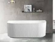 BACK TO WALL Fluted Freestanding Bath Tub 1500mm/1700mm
