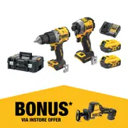 DeWALT 18V XR 2 Piece 5.0Ah Compact Combo Kit DCZ2050P2T-XE