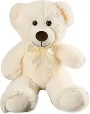 Plush Bear Doll | Adorable Stuffed Bear Figurine - Soft Cuddly Plush Animal Pillow for Living Room Bedroom Study Shelf