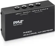 PYLE-PRO Compact Mini Hum Eliminator Box-2 Channel Passive Ground Loop Isolator, Noise Filter, AC Buzz Destroyer, Hum Killer w/ 2 1/4-Inch TRS Input and Output for 2 Mono /1 Stereo Signal